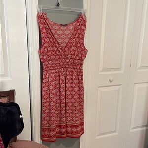 Max Edition Red Patterned Sleeveless Midi Dress